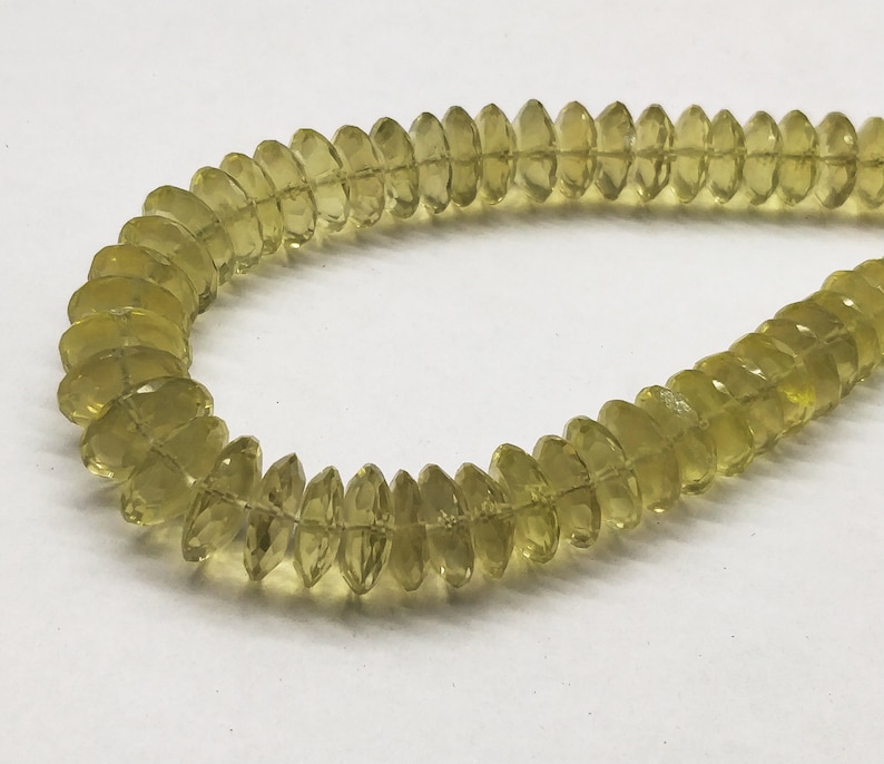 German Cut /& Faceted in 18 long Super Sale offer Lemon Quartz 1 Strand 8-12.5mm BP05