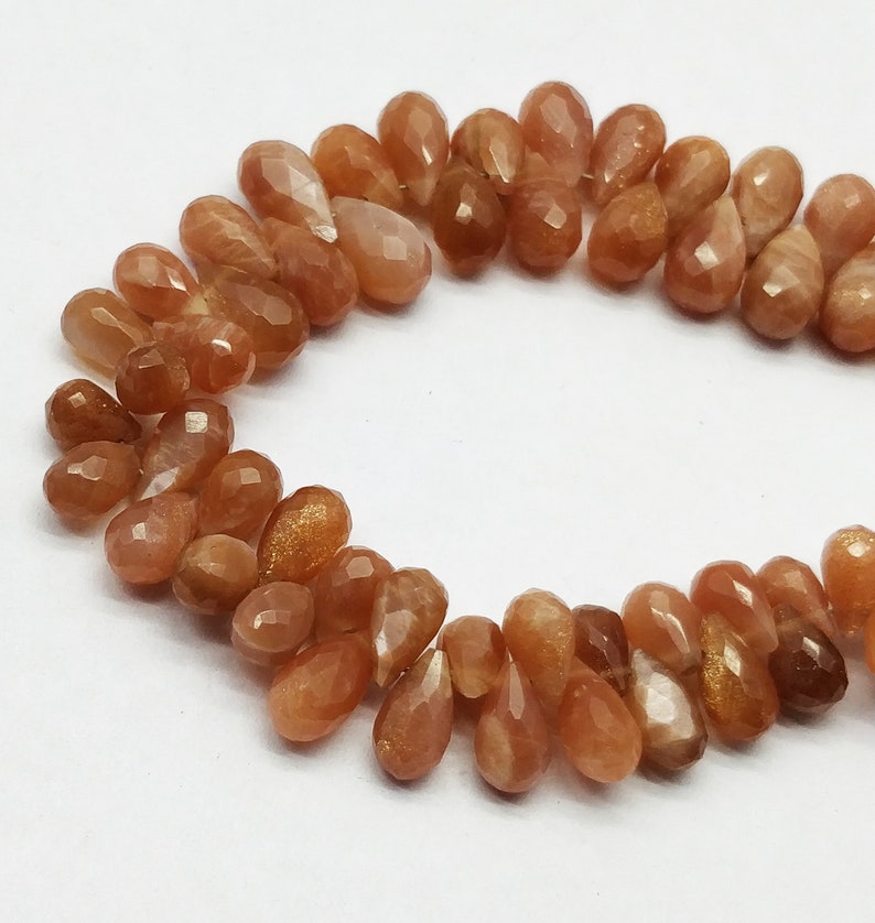 Teardrop Shap /& Faceted in 7 inch Long.AP32 100/% Natural AAA++ Sunstone 7x5-10.5x5.5 mm
