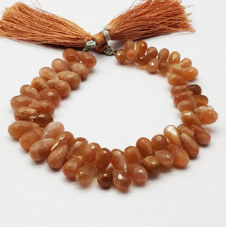 Teardrop Shap /& Faceted in 7 inch Long.AP32 100/% Natural AAA++ Sunstone 7x5-10.5x5.5 mm