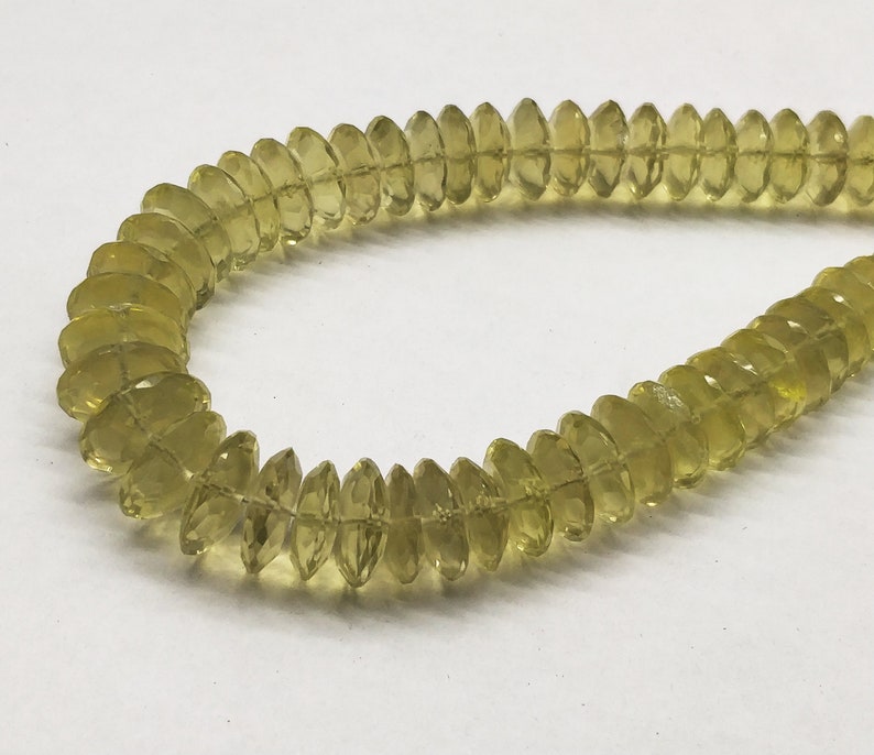 German Cut /& Faceted in 18 long Super Sale offer Lemon Quartz 1 Strand 8-12.5mm BP05