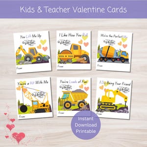 Druckbare Konstruktion Valentinstagskarten - Klassenzimmer Valentinstagskarten für Kinder - Kindertagesstätte Vorschule Kindergarten-Sofortdownload