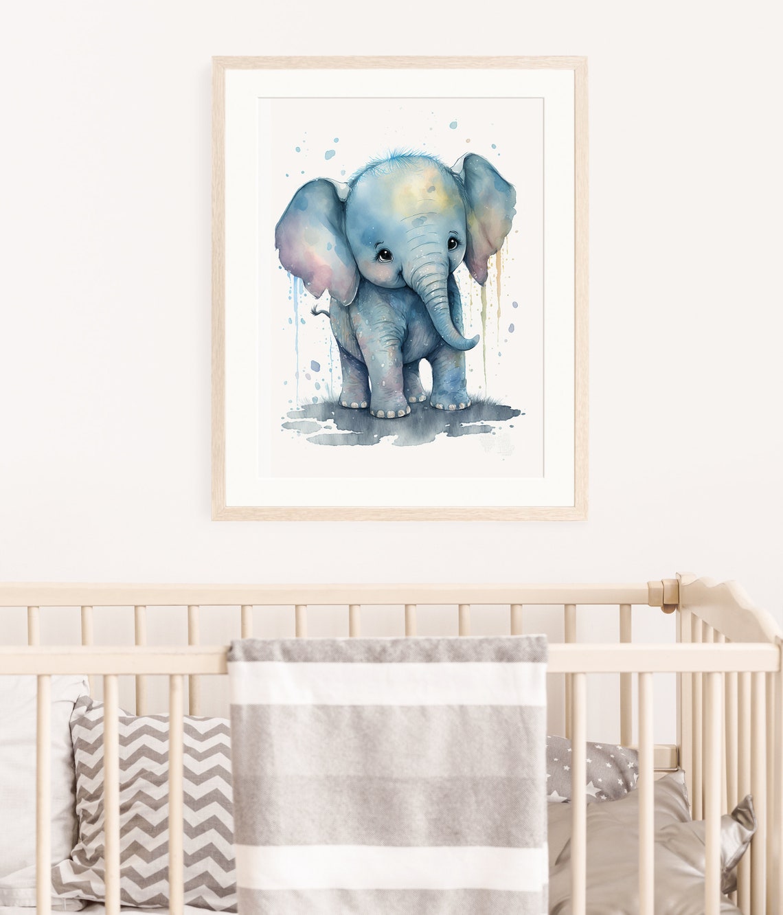 PRINTABLE Baby Elephant Wall Decor Watercolor Nursery Art - Etsy