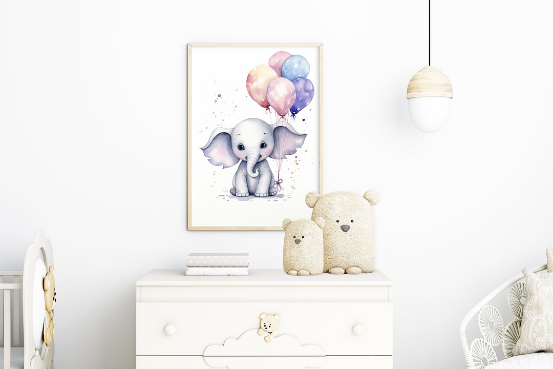 PRINTABLE Nursery Art-elephant Nursery Wall Decor-watercolor Baby Art ...