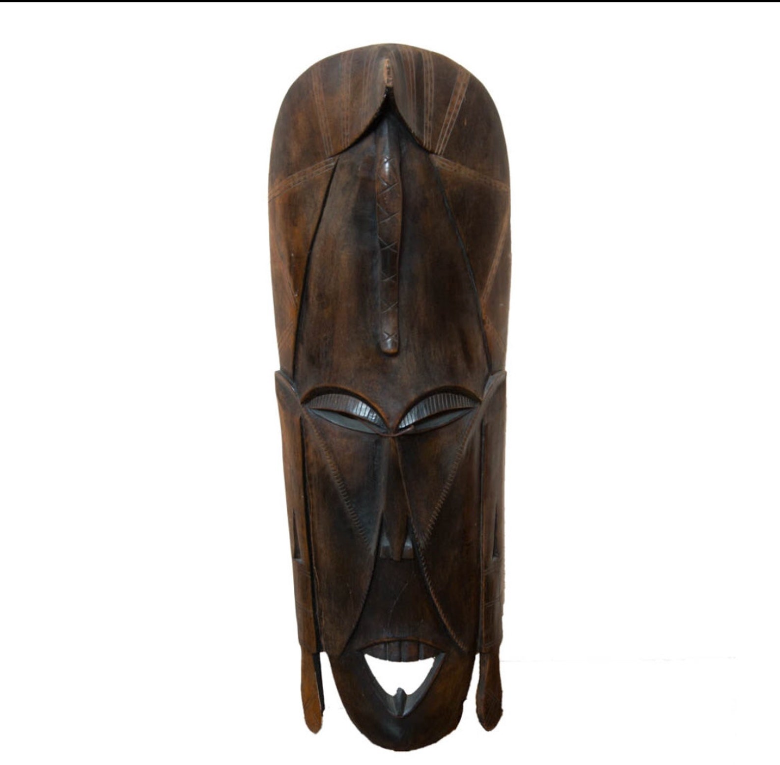 Hand Carved Kenyan Wall Mask Etsy