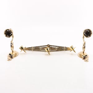 Set von 3 Goldene Kerze Wandleuchten