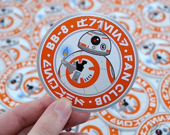 Vinyl Sticker 'BB-8 Fan Club' 8 cm - Star Wars, Das Erwachen der Macht, Droid, Fun, Sticker, Geschenk, Die letzten Jedi, Rey, Der Aufstieg Skywalkers