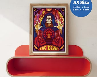 A5 Art Print 'The Devil' - Star Wars, Palpatine, Dark Side, Tarot, Psychedelic, 60s, 70s, The Empire Strikes Back, Emperor, Death Star