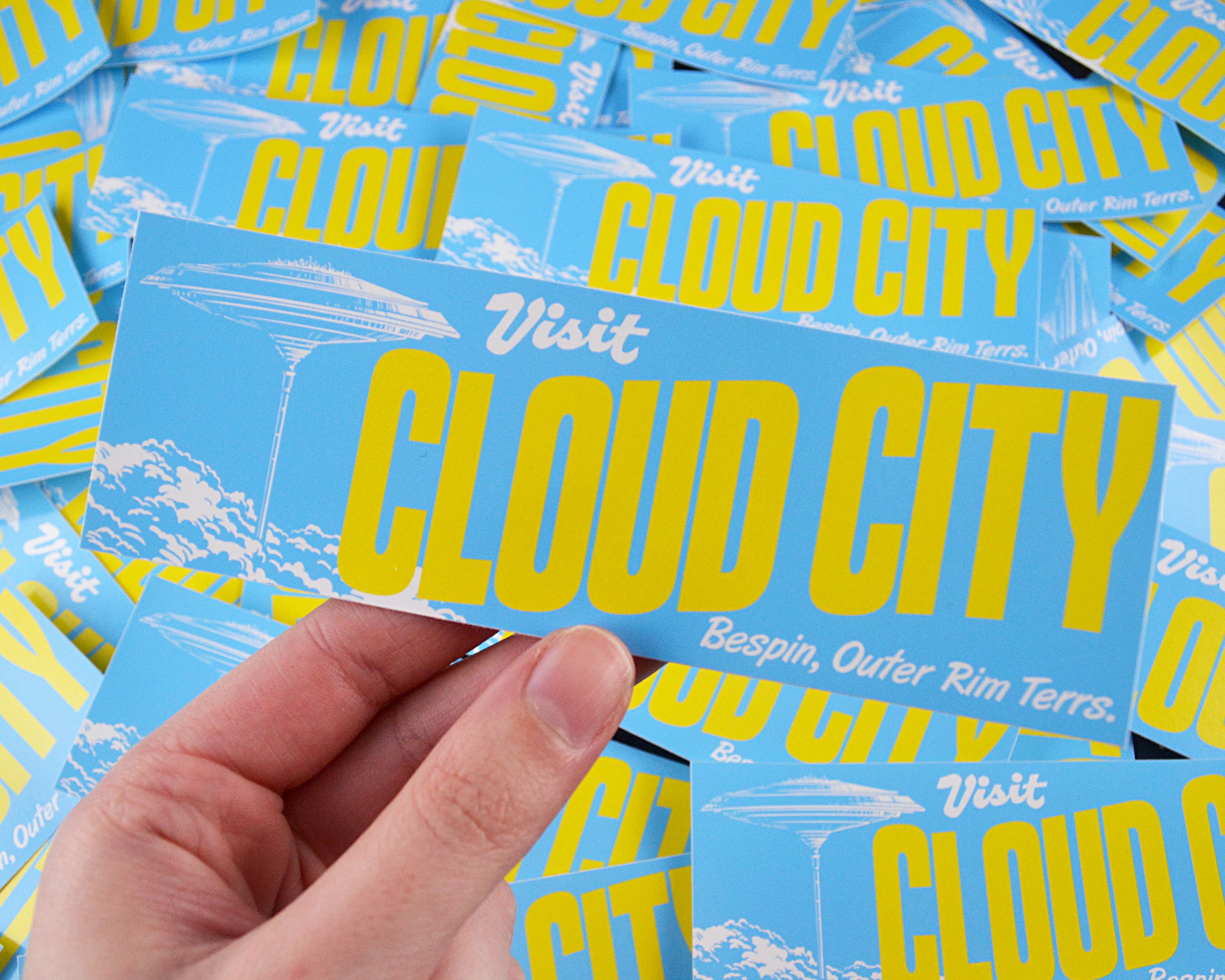 Vinyl Sticker 'Visit Cloud City' 15cm x 5cm - Star Wars, Empi…