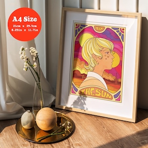 A4 Art Print 'The Sun' - Star Wars, Luke Skywalker, Tarot, Psychedelic, 60s, 70s, A New Hope, Mark Hamill, Binary Sunset, Tatooine