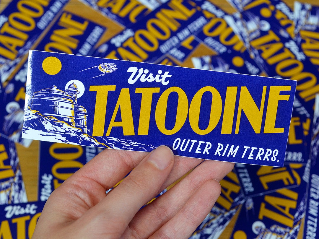Vinyl Sticker, 'visit Tatooine' 15cm X 5cm - Star Wars, Bumper