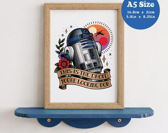 Autocollant Mural R2D2 Star Wars Vinyle Décoratif - Design "Les Derniers Jedi"