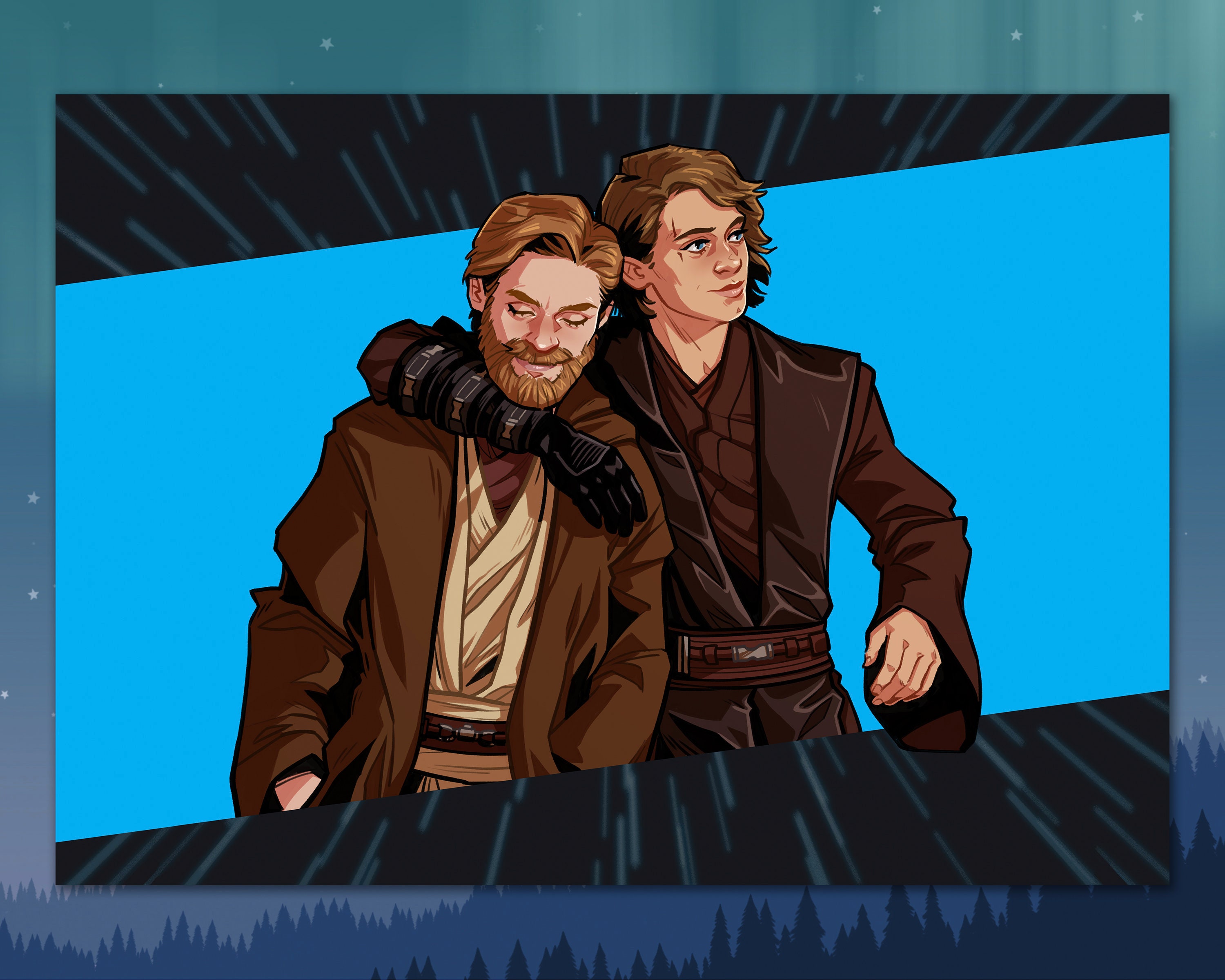A5 Art Print the Team Star Wars Anakin Skywalker Obi wan