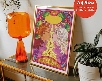 A4 Art Print 'The Lovers' - Star Wars, Anakin Skywalker, Padme Amidala, Tarot, Psychedelic, 60s, 70s, Prequels, Wedding, Clone Wars