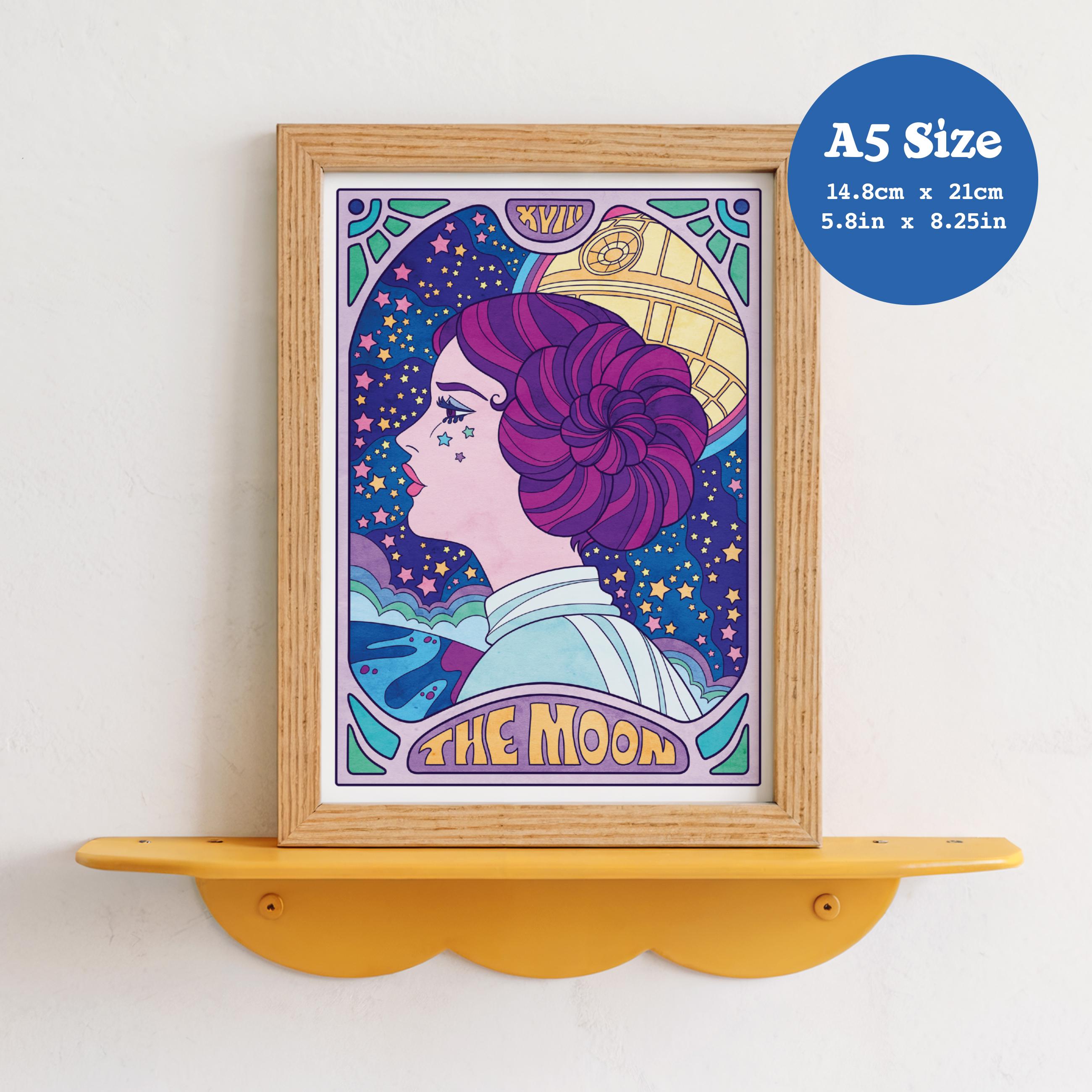 A5 Art Print 'the Moon' - Star Wars, Leia Organa, Tarot