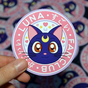 Vinyl Sticker, 'Luna Fan Club' 8cm - Sailor Moon, Usagi, Kawaii, Sugoi, Hiragana, Decal, Cat, Anime, Fun, Sticker, Gift