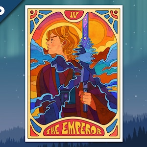 A5 Art Print 'The Emperor' - Star Wars, Anakin Skywalker, Jedi, Dark Side, Tarot, Psychedelic, 60s, 70s, Tatooine, Prequels, Lightsaber