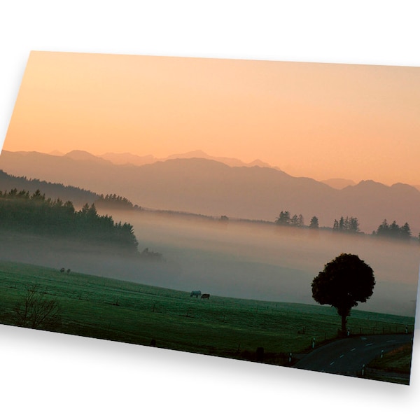 Fotokarte/Grußkarte Morgenstimmung an den Alpen
