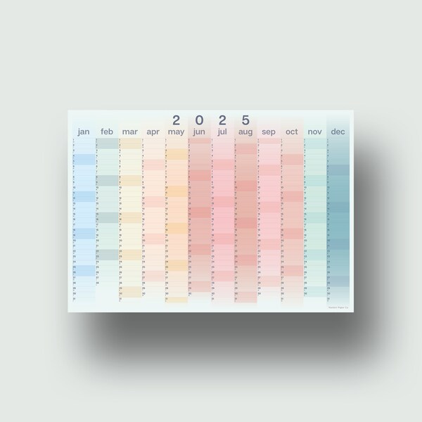 Yearly Wall Calendar Etsy UK