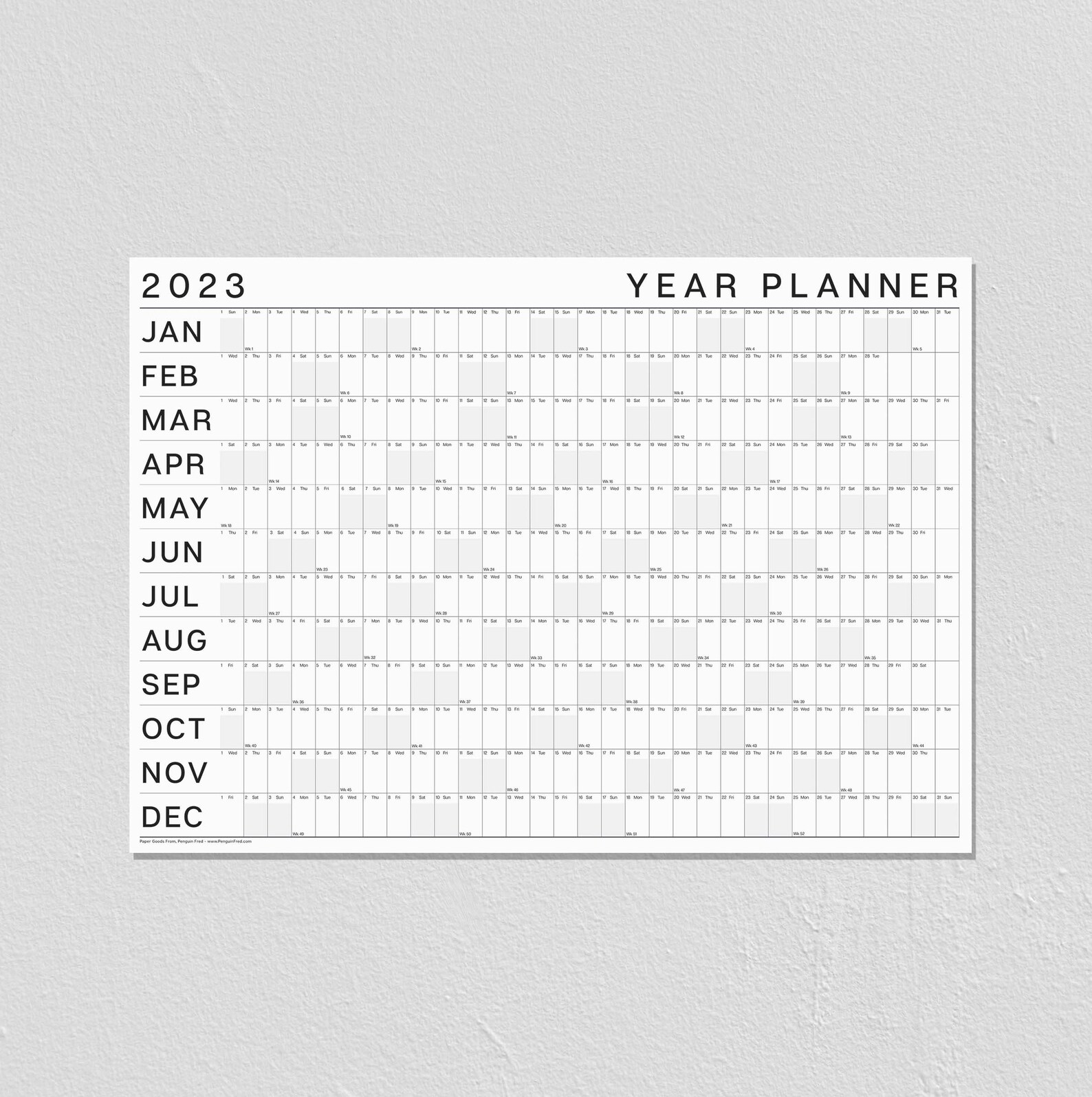 2023 Large Wall Planner Year Planner 2023 Year at A Glance Etsy UK