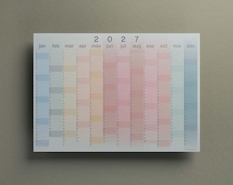 2027 Gradient Colour Wall Planner, A2 Size