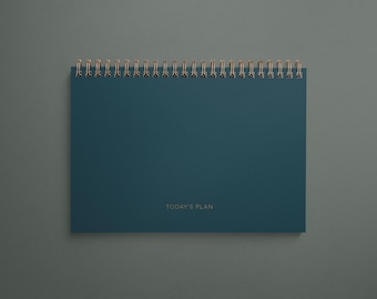 A5 Today's Plan Notebook, Peacock Colour Cover, Daily Planner, Planning Notepad, Stationery Gift