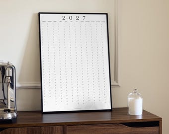 2027 Minimal Wall Planner, A2 Size Calendar