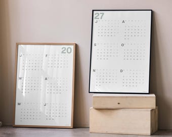 2027 Poster Calendar, A2 Size with Sage