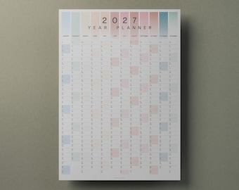 2027 Coastal Colours Wall Planner, A2