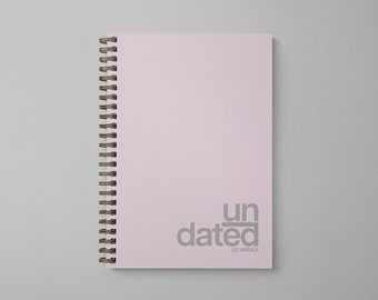 Undated Weekly Planner Notebook, Spiral Bound, Weekly Planner Book, Petal Soft Cover, 52 Weeks Planner