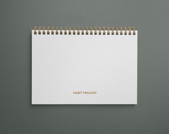 A4 Habit Tracker Notebook, Monthly Goal Planner, Milk Colour Cover