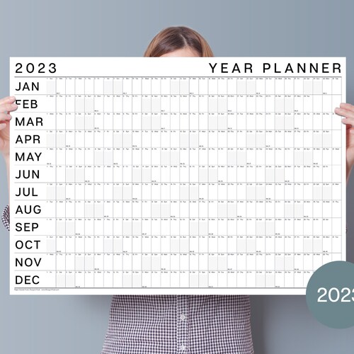 2023 Large Wall Planner Year Planner 2023 Year at A Glance Etsy UK