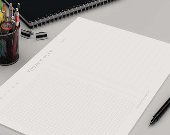 Today's Plan, Daily Planner, A4 Desk Pad, Planning Notepad, To Do List, Stationery Gift
