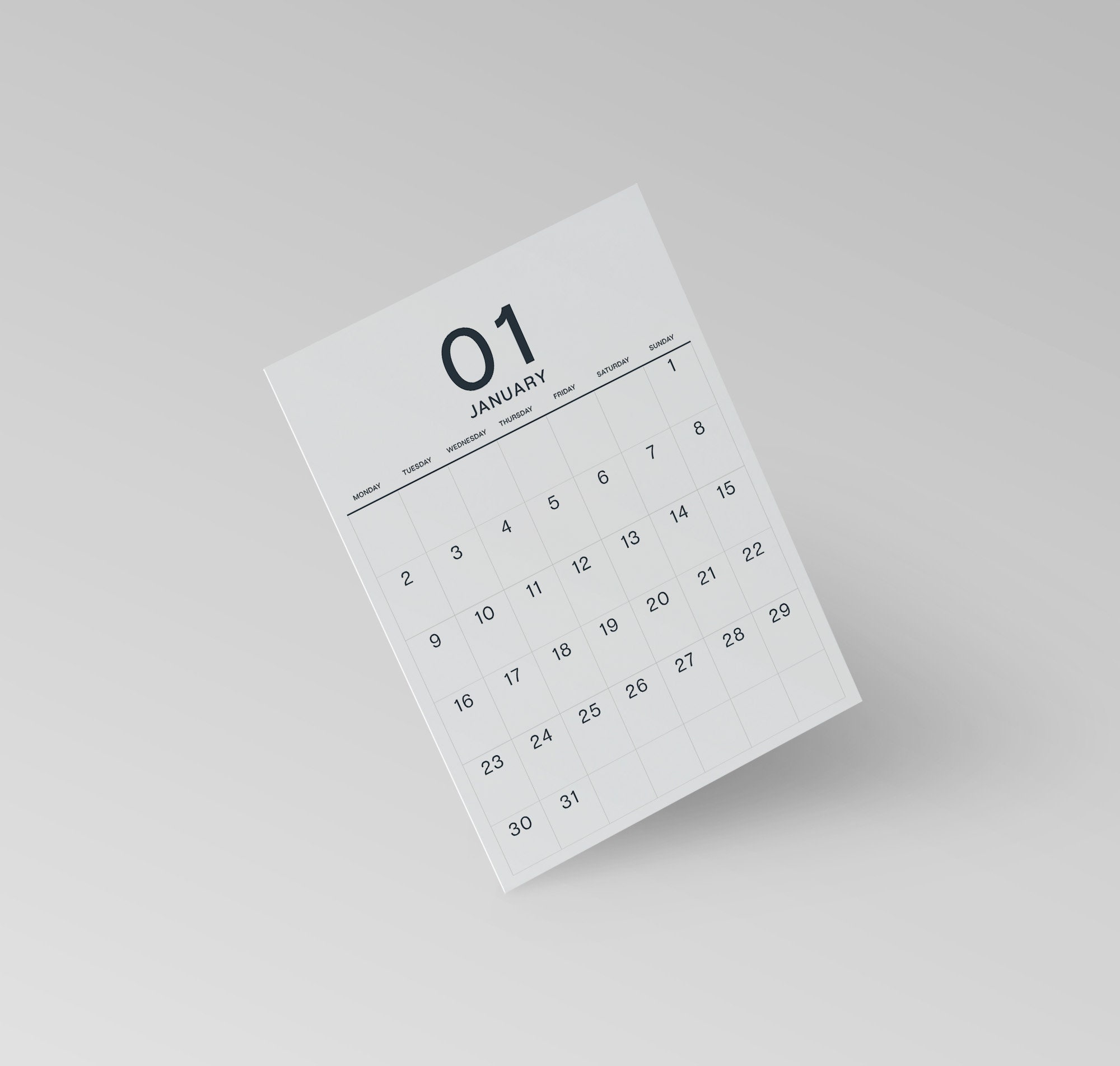 2023 Wall Calendar Large Numbers Full Year Calendar Etsy UK