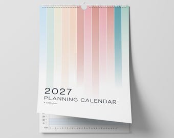 2027 4 or 5 Column Planning Calendar, Family Planner, A3 Size