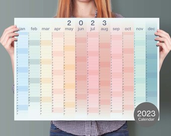 2023 Gradient Colour Wall Planner - 2023 Wall Calendar - Monthly Planner - Full Year - 2023 Year Planner