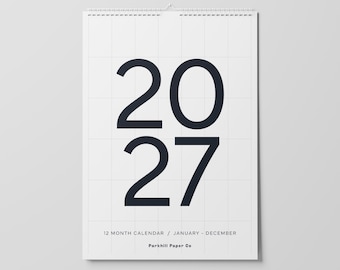 2027 A3 Wall Calendar, Large Numbers