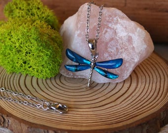 Blauwe Paua-schelp libelketting