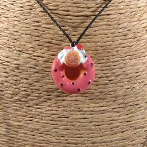 Collana carina con ciambella rosa glassata, collana carina, collana con cibo, collana con dessert, collana per bambini, collana per bambini, Tonsai 2