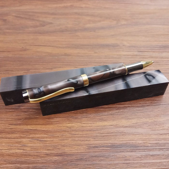 PKM-4 Gold Finish Ballpoint Twist Pen Turning Kits - Strongink Pen Kits