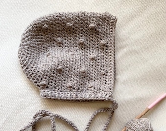 Crochet Pattern - Baby and Toddler Bonnet-Hat Little Dotty