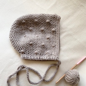 Crochet Pattern - Baby and Toddler Bonnet-Hat Little Dotty