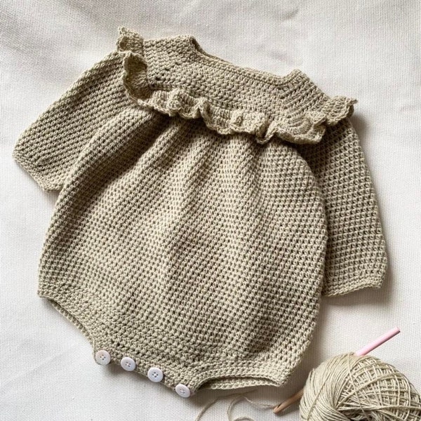 Patrón de ganchillo - Romper - Little Ruffle Romper para bebé y niño pequeño