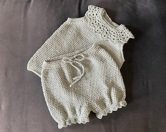 2 Crochet Patterns Baby Set: Bloomers + Top Stella Sun Top