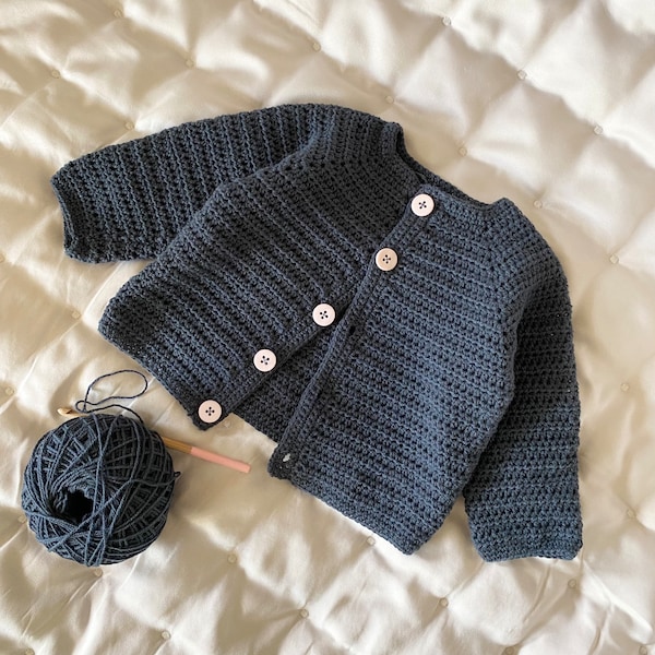 Patrón de Ganchillo - Cardigan-chaqueta recién nacido-6 años