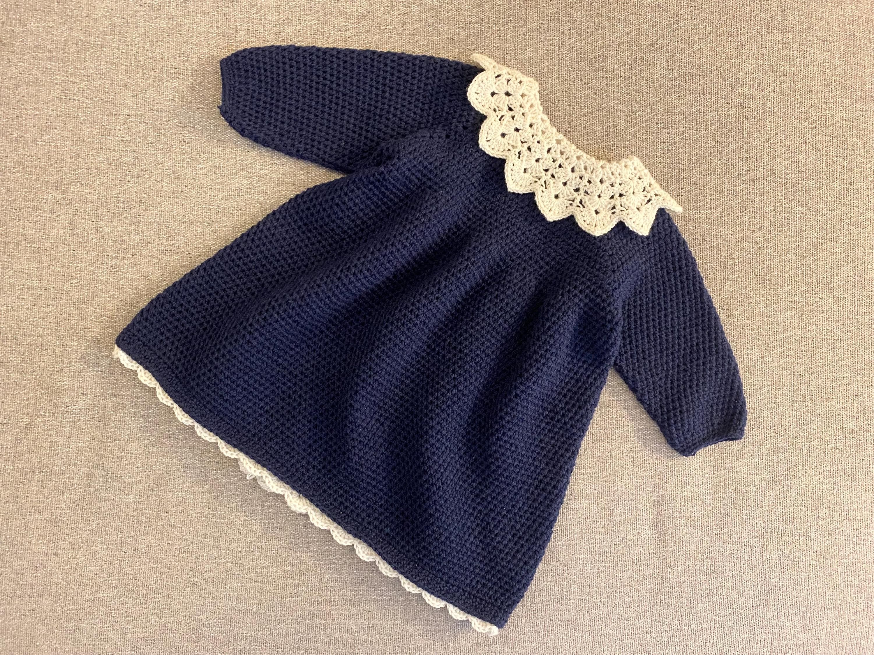 Ai Ferri Vestitino Uncinetto Bimba Anno Vestito Neonata Ai Ferri