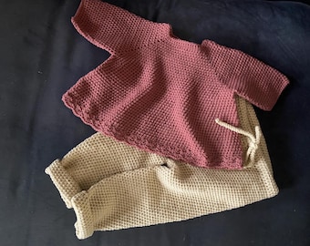 2 Crochet Patterns Baby Set: Top + Leggings Little Millie