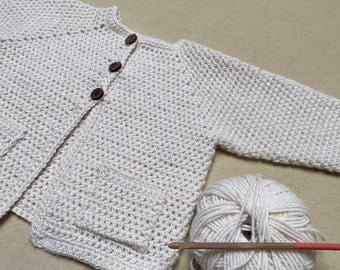 Crochet Pattern - Baby Toddler Snuggly Cardigan