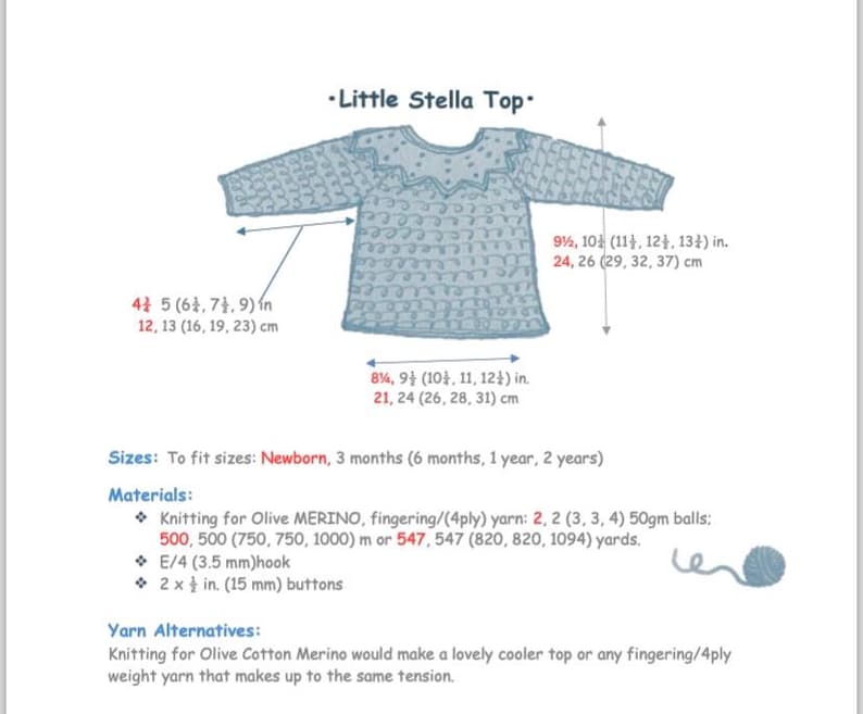 Crochet Pattern - Baby Toddler Top Little Stella - Etsy