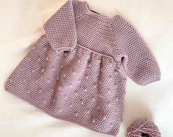 Crochet Pattern - 3 months to 6 years Dress- Dotty Dress