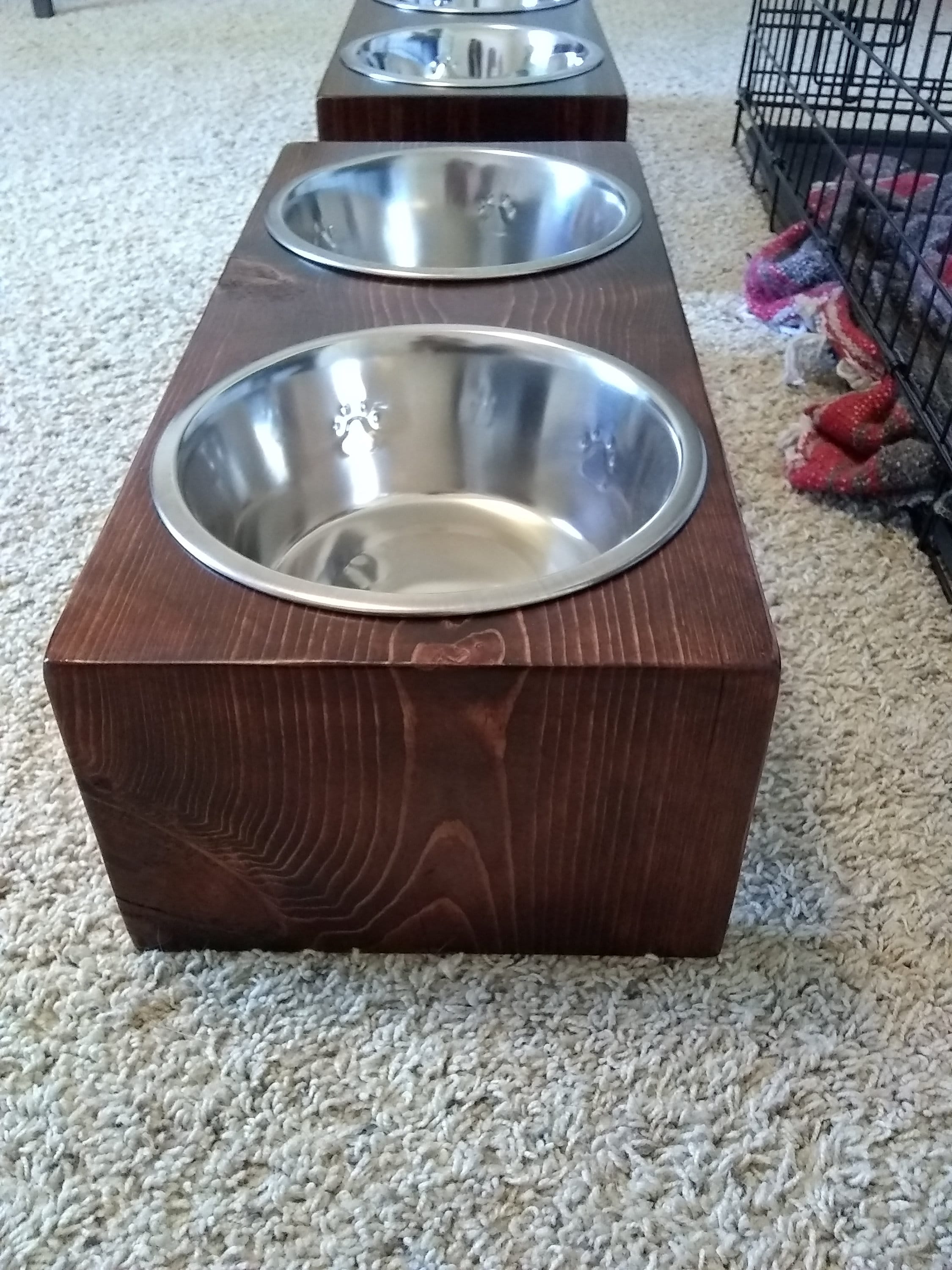 Handmade Wooden Dog Bowl Holder Etsy